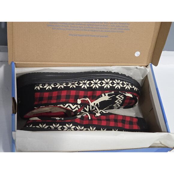 Hey Dude Men's Wally Holiday Cheers Shoes Sz 10 Christmas Reindeer Black New - Picture 8 of 11